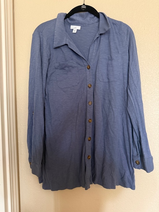 J. Jill Tops - J. Jill Soft Blue Long-Sleeve Button-Up Shirt